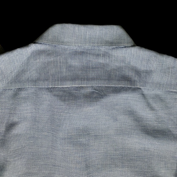 Hart Schaffner Marx Button Down Non Iron Linen Blend Shirt Mens 17 1/2 35 #51C - Picture 5 of 12